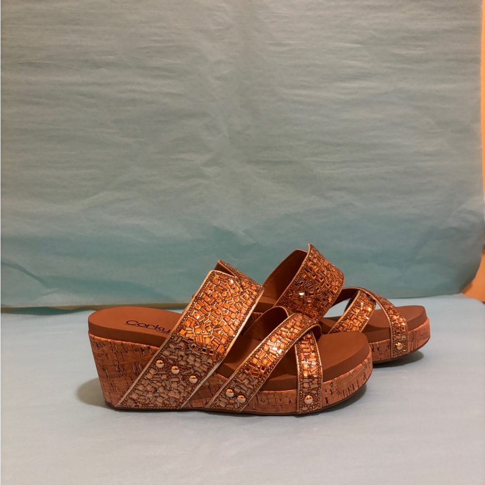 Gold Sparkler Corkys Women's Wedge Sandals